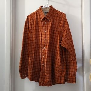 Mens long sleeve button collar Haggar XL shirt